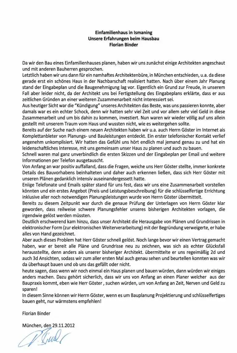 Referenz Familie Binder