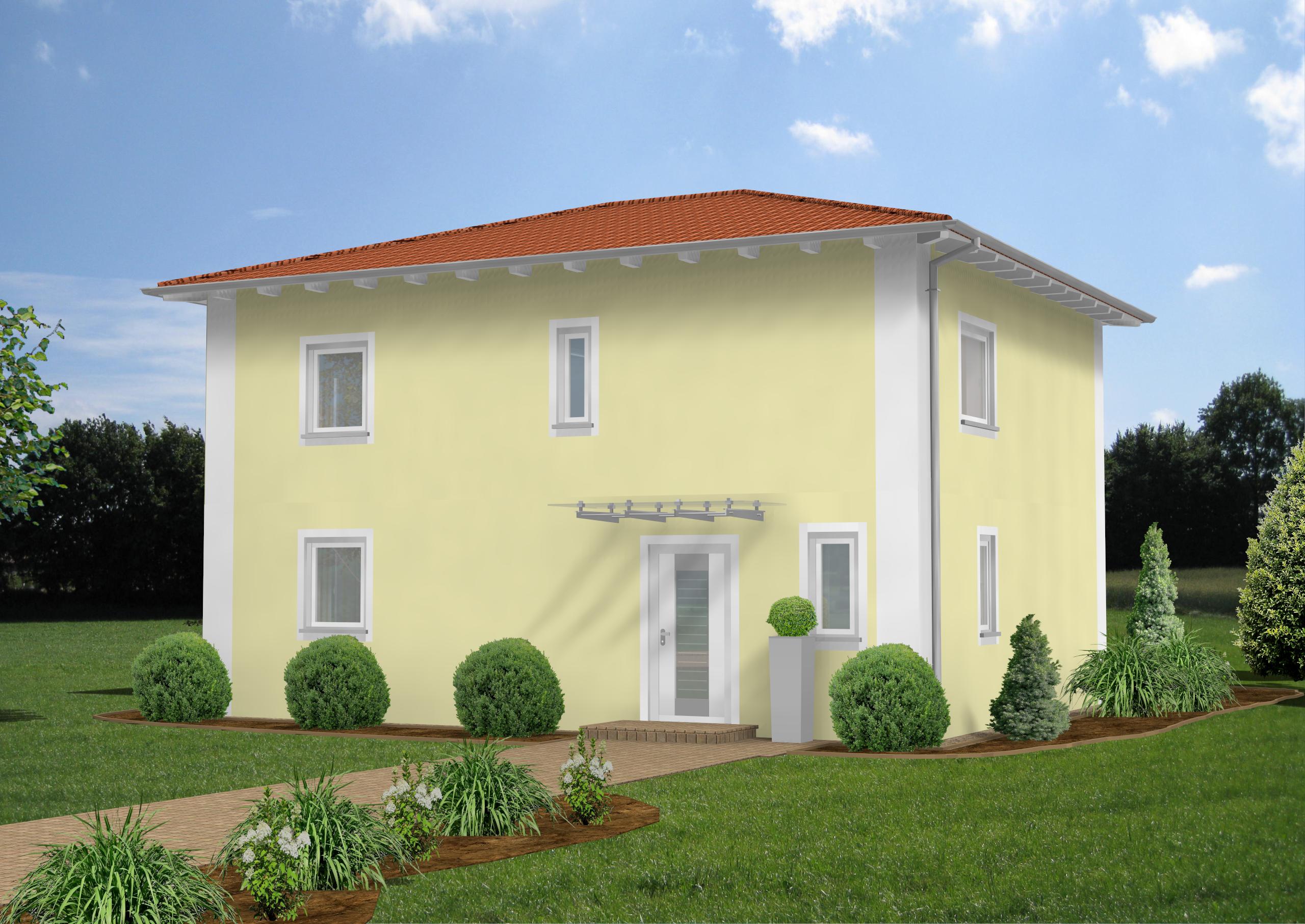 Haustyp C16 – Gartenansicht mit Terrasse