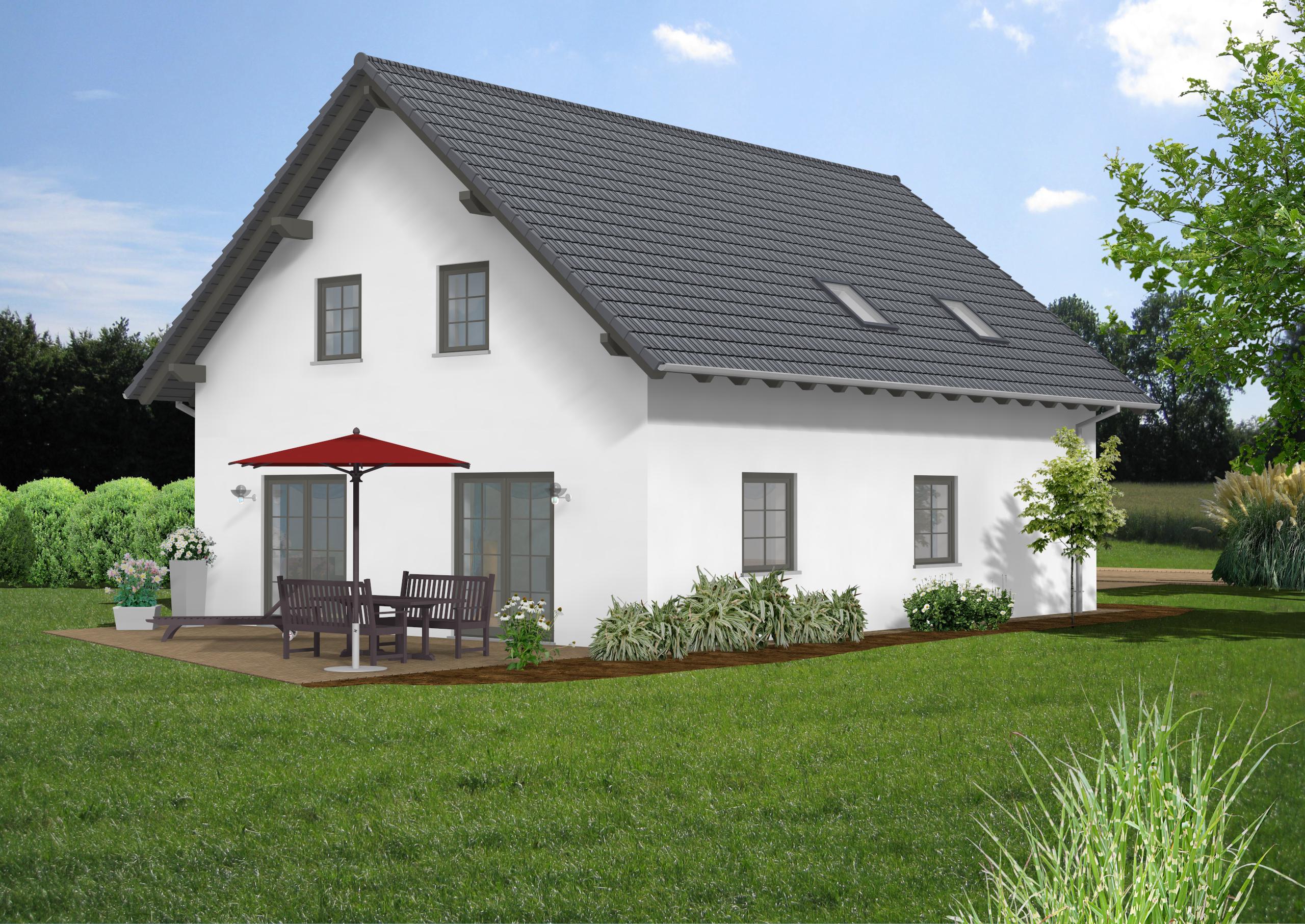 Haustyp C24 – Gartenansicht mit Terrasse